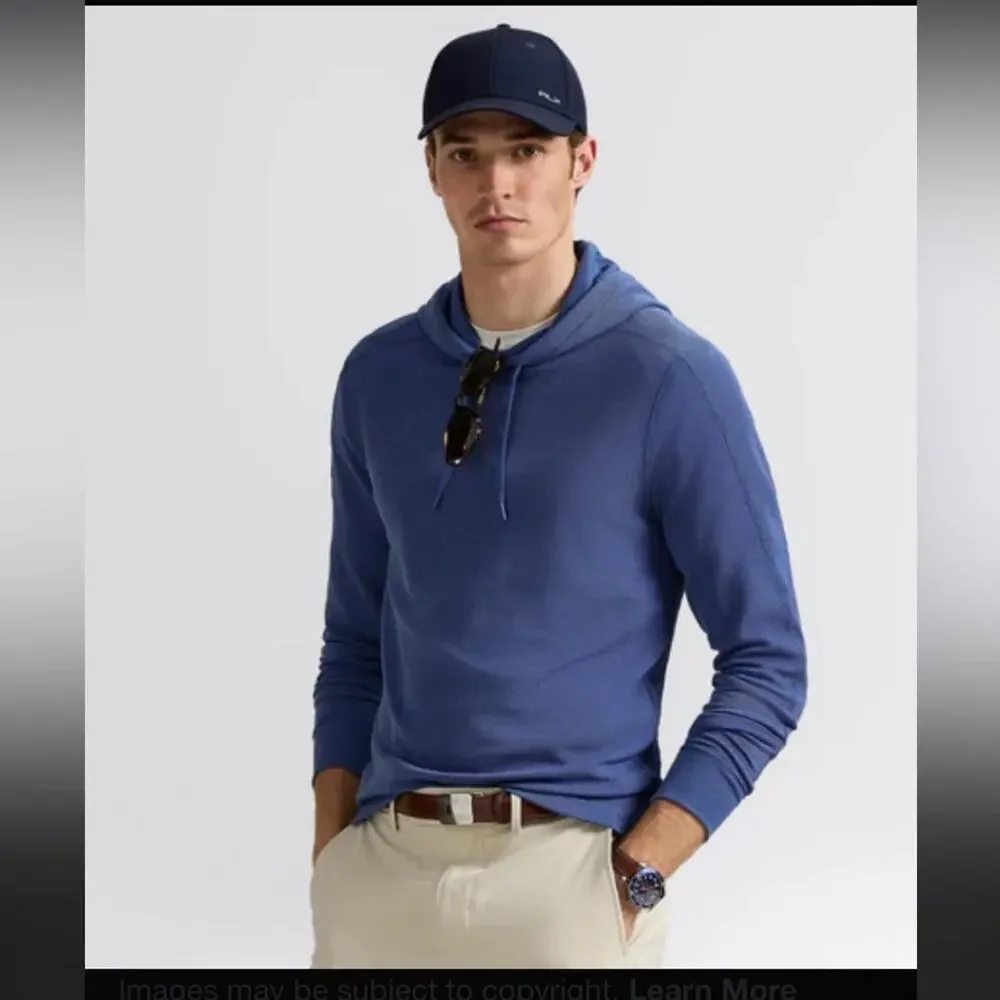Polo Ralph Lauren Men's Hooded Henley Shirt Blue Medium